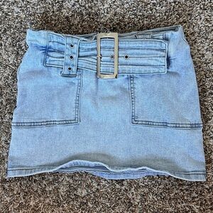 BRIDGET LOWRISE DENIM MINI SKIRT